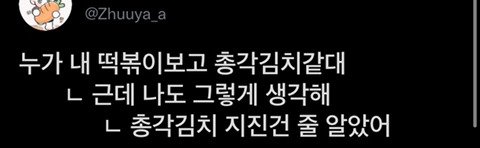 누가 내 떡볶이 보고 총각김치 같대