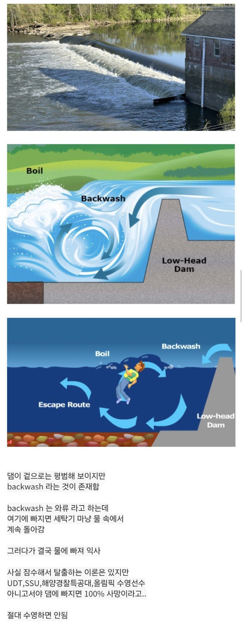 댐에서 절대 수영하면 안 되는 이유