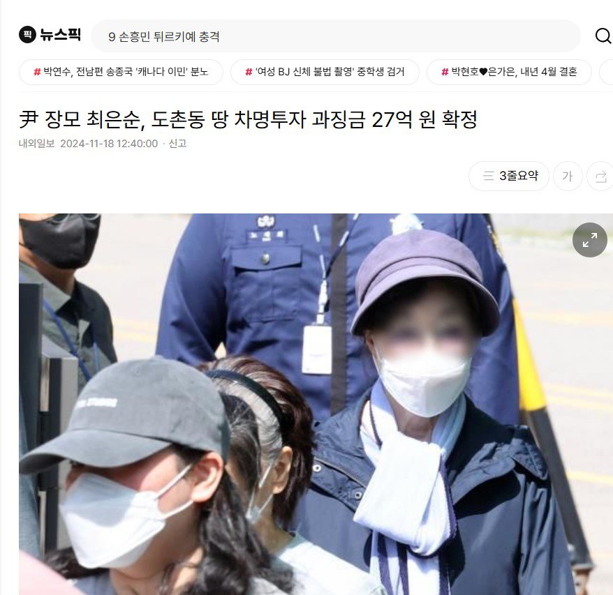 윤대갈 장모 최은순, 과징금 27억 확정