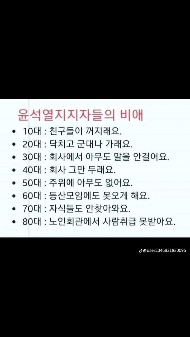 룬석열 지지자들의 비애