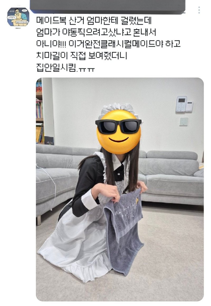 엄마한테 메이드복 산거 들켰는데