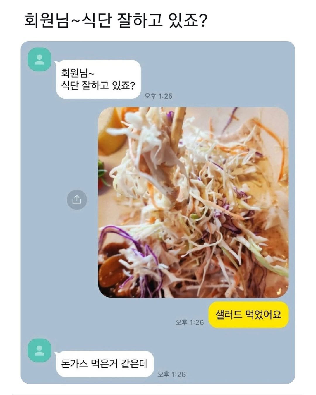 회원님,식단 잘 하고 있죠?