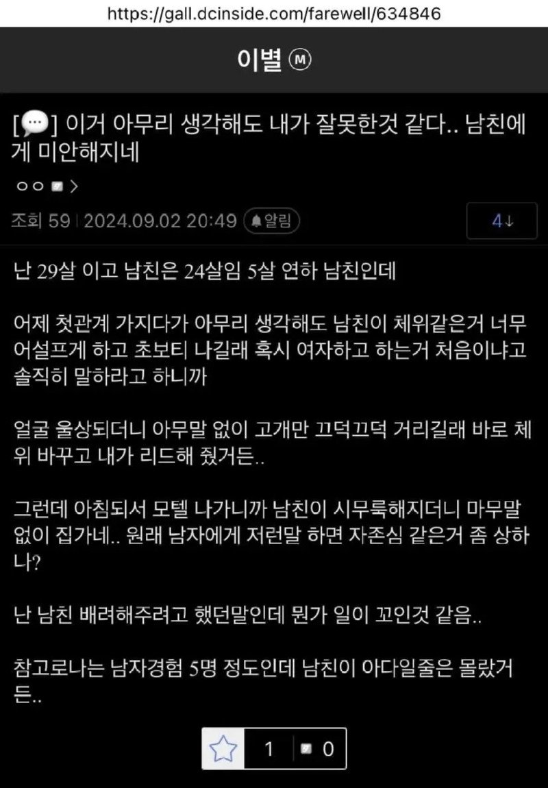 [아무튼 주의] 남친에게 미안한 디씨녀