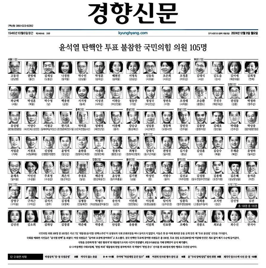  소름돋는 내일자 경향신문 1면